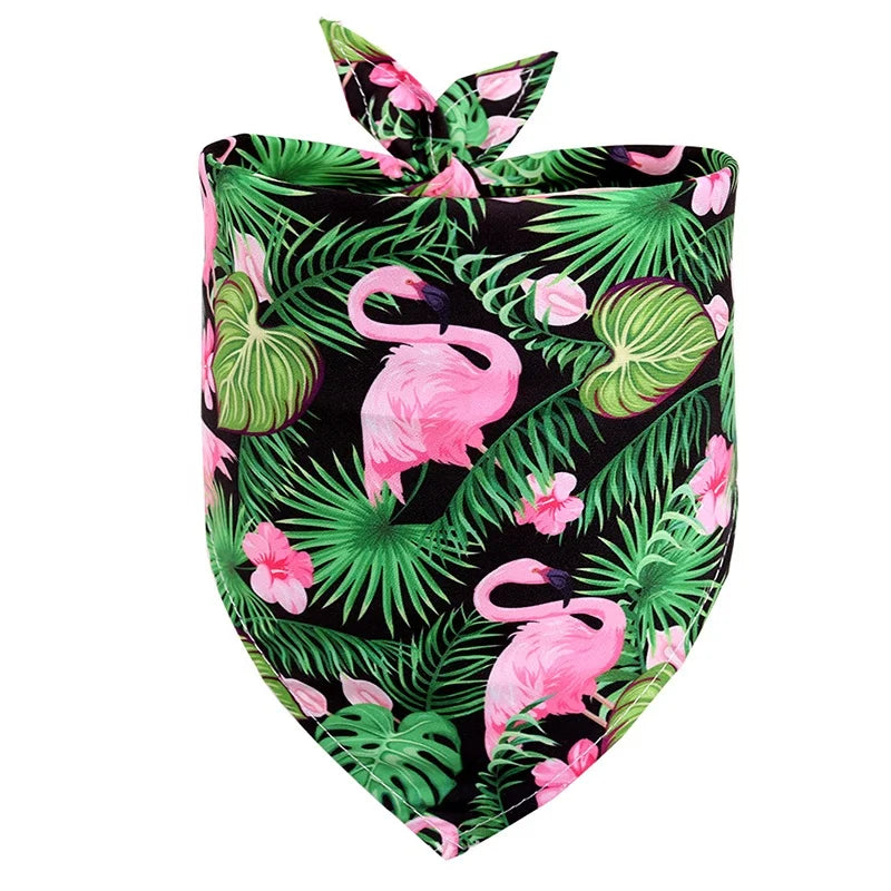 Cool Summer Dog Bandana Hawaii Style Flamingo Fruit Flower Leaves Printing Custom Thick Hat Made Polyester Cotton Winter Spring