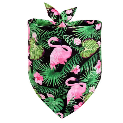 Cool Summer Dog Bandana Hawaii Style Flamingo Fruit Flower Leaves Printing Custom Thick Hat Made Polyester Cotton Winter Spring