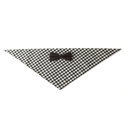 Classic Plaid Pattern Cotton Cute Bow Tie Decoration Multiple Sizes Pet Dog Bandana for All Seasons