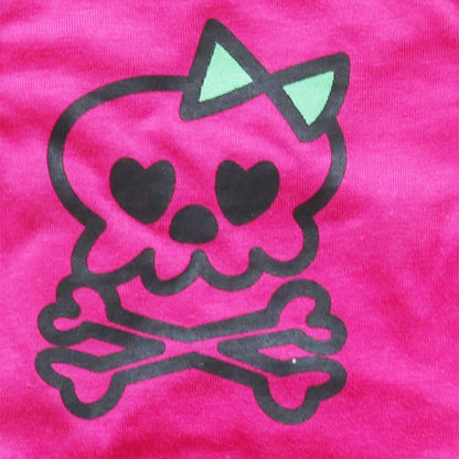 Cute Pink Skull Print Cotton Dog T-Shirt XS Pet Tee Modern Style Apparel Accessory for Summer and Spring Stocked Coats