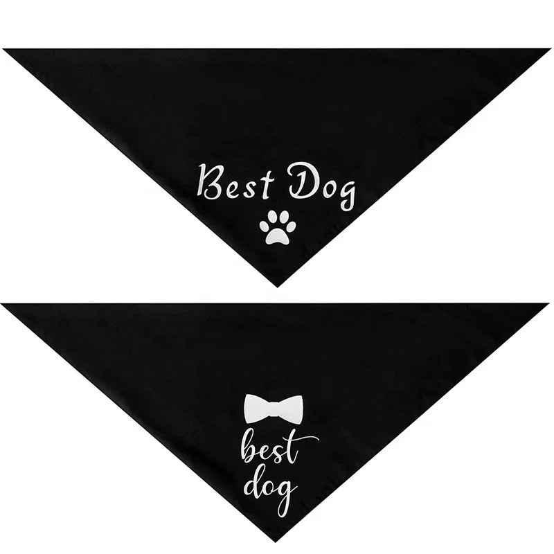 Happy Wedding Propose Marriage Custom Logo Sublimation Dog Bandana 100% Polyester for Fall Winter Summer Pet Apparel Accessory