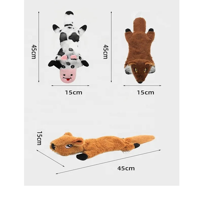 Cheap Cartoon Dog Chew Sound Making Interactive Plush Toy for Small Animals and Cat Training Includes Rabbit Cow Features
