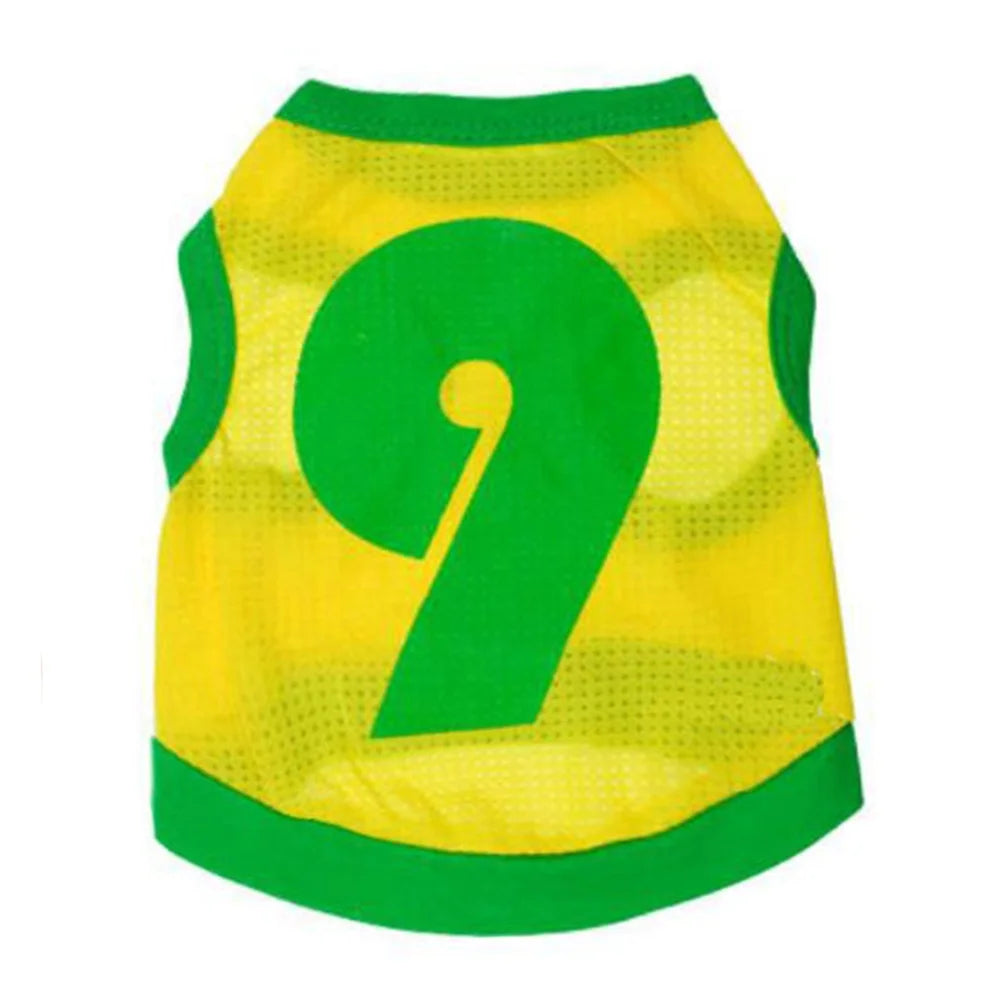 Fashion Designer's Eco-Friendly Polyester Pet Football Vest Spring/Summer Wagtail Dogs Sport Print Soccer Basketball Clothing