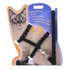 High Quality Eco-Friendly Nylon Plaid Cat Leash Set and Chest Harness with Fur Decoration Buckle Closure for Outdoor Walking
