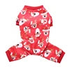 Nordic Popular Cat Dog Pajama Gingerbread Man Print Polyester Winter Summer Coats Jackets High Quality 4 Legs Pants Cute Animal