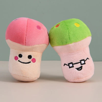 Cute Durable Plush Dog Toy Small Pets' Chew Toy in the Form of a Mushroom