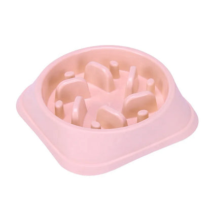 Eco-Friendly Lightweight Anti-Slip Bottom Dog Food Bowl Chew Proof Slow Feeder in 7 Colors PP Material Indoor Use for Pets